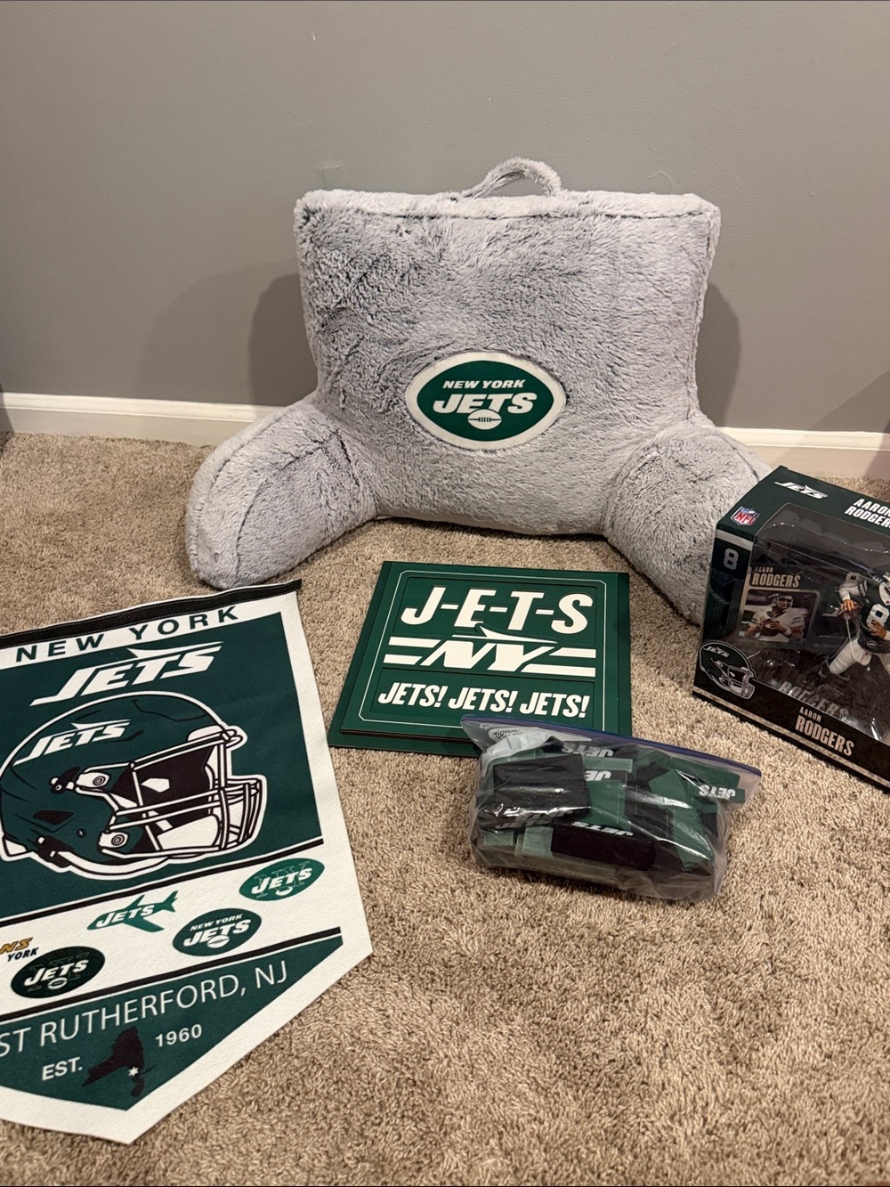 VEUC New York Jets Plush Backrest Pillow + Fan Decor